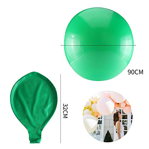 Yunfan 6 Piezas 90 cm de Látex Globos Colores Partido Globos de para el Banquete de Boda Evento del Carnaval del Festival Decoraciones（Blanco, Rosa, Amarillo, Verde, Azul, Rojo）