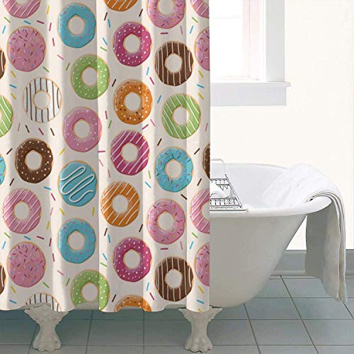 YUYUTE Cortinas de baño Decoración de bañoBath Curtain Multi-Color Donuts Egg Cake Cream 2018 On-Line Hook Bath Curtain Classic Water Resistant for Bathroom,Printing Bath Curtains