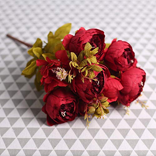 YYCVVH Flores preservadas 13 peonía de Cabello-Pasta de Frijoles para la decoración del hogar, Manualidades, Regalo, Boda o Cualquier ocasión 5 Palos