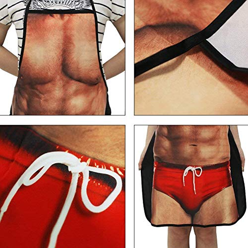 YYTFGR - Delantal de natación sexy con personalidad creativa, divertido delantal para pareja, versión coreana personalizada delantal de comercio exterior de dibujos animados
