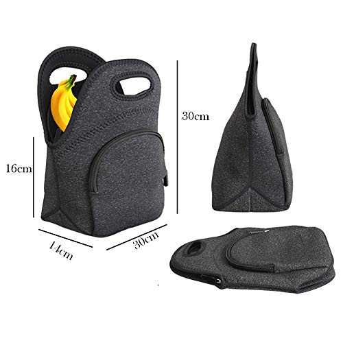 YZCX Bolsa de Almuerzo Neopreno Ultra-Grueso Bolsa Térmica Porta Alimentos Bolsa Comida con Cremallera para Escolares Trabajo Picnic