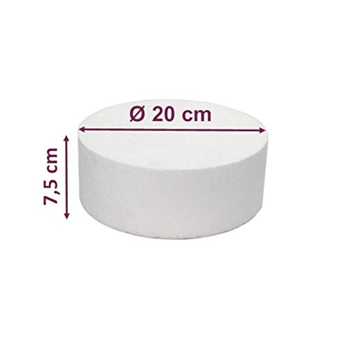 ZADAWERK® Disco de poliestireno - Cake Dummy - Ø 20 cm - 1 Pieza