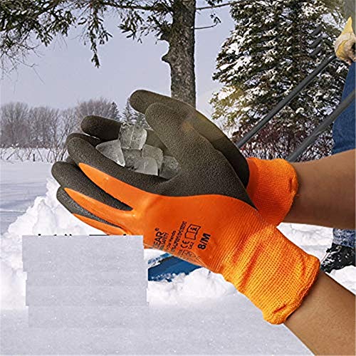 ZAJIWF Los Guantes Industriales, De Seguro Laboral Y Guantes De Terciopelo Guantes De Equitación Refrigerados Refrigerados Congelador Guantes (Naranja),S