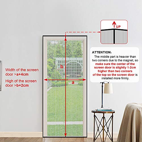 Zalava Mosquitera magnética para puerta de balcón, salón o patio, puerta de 100 x 210 cm, 120 x 240 cm, 160 x 230 cm, fácil de instalar, sin necesidad de taladrar, negro