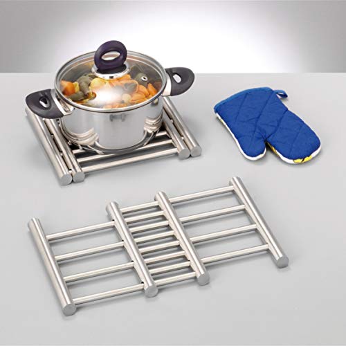 Zeller 27240 - Salvamanteles extensible de acero inoxidable, 23,5 x 20 x 2