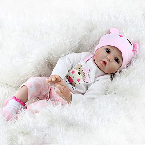 ZELY 22 Pulgadas Realista Reborn Muñeca Bebé Silicona Vinilo Real Niño Juguete Chupete magnético 55 cm Niña Dolls Ojos Abiertos