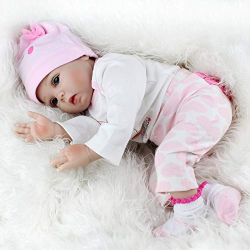 ZELY 22 Pulgadas Realista Reborn Muñeca Bebé Silicona Vinilo Real Niño Juguete Chupete magnético 55 cm Niña Dolls Ojos Abiertos