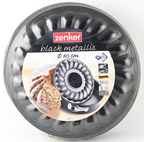 Zenker 3433 - Molde para bizcocho con Dos Base extraíble (30 cm), Color Negro