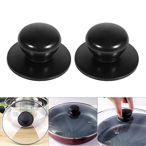 Zerodis -Tapas de Repuesto para Cacerola de Cocina, Color Negro, Tapa para Cacerola (2pcs)