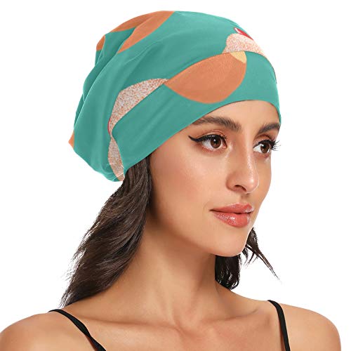 ZHANGhome Gorro para Dormir Colorido Lindo Pastel de Fresa Postre Gorro de Noche para Dormir Suave Exterior Durable Gorro para Dormir para Damas para Rizado Cabello Largo Natural Disponible