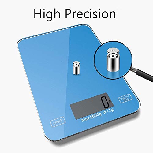 ZJHDX Escala de Peso Corporal Digital, báscula de baño con Gran Pantalla retroiluminada, tecnología Step-On, mediciones de Alta precisión (Color : Blue)