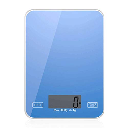 ZJHDX Escala de Peso Corporal Digital, báscula de baño con Gran Pantalla retroiluminada, tecnología Step-On, mediciones de Alta precisión (Color : Blue)