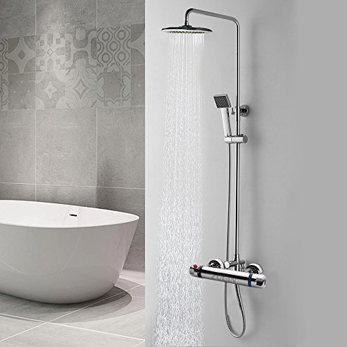 Zogin Grifo Termostático Mezclador Termostático de Ducha,Color Plata