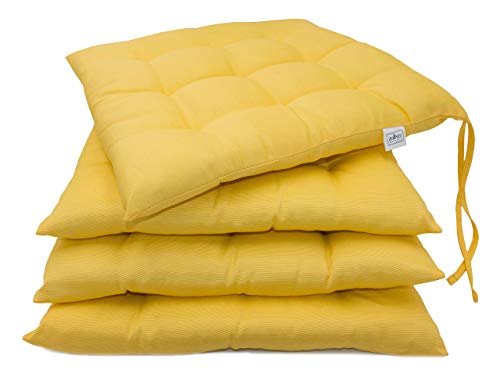 Zollner 4 cojines para silla, 40x40 cm, amarillo, en varios colores