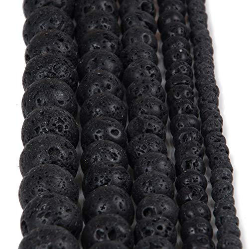 Zonfer 36 Pcs Negro Lava Volcánica Natural De La Roca Cuentas Cuentas De Piedra Suelta Joyería Hecha a Mano