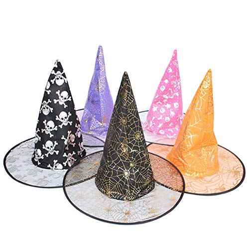 Zoylink 6PCS Sombrero De Bruja Sombrero De Traje Decorativo De Gasa Cosplay Headwear Halloween Prop