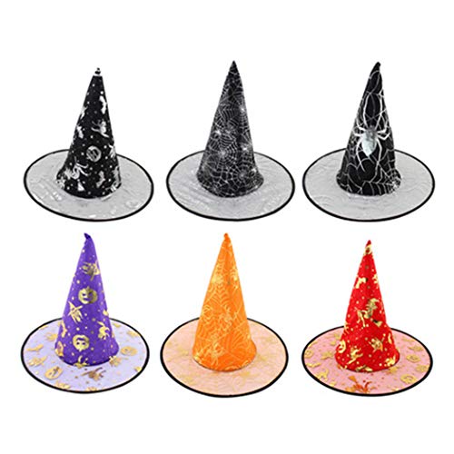 Zoylink 6PCS Sombrero De Bruja Sombrero De Traje Decorativo De Gasa Cosplay Headwear Halloween Prop