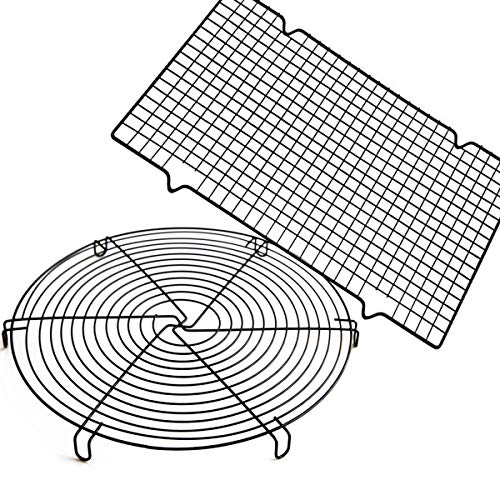 Zuzer Rejilla de Enfriamiento, 2pcs Rejilla de Acero Inoxidable Parrilla Accesorios para Hornear Pastel Grid