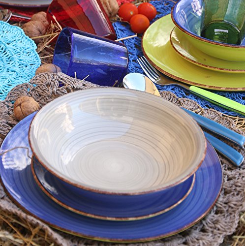 ZVILLA D'ESTE Set Plato Hondo 6 Uds. Bi-Baita Gris
