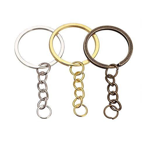Zyj stores Llaveros 5-20pcs / porción Anillo dominante Llavero de Bronce rodio Oro de 28 mm Redondo Largo de Split Llaveros Llavero de fabricación de la joyería al por Mayor DIY Accesorios