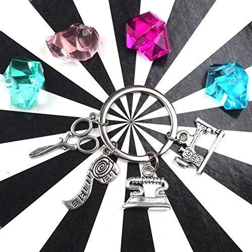 ZZYUBB Accesorios De Costura Máquina De Hierro Regla Llavero del Sastre Llavero Quilter Regalo Llavero De Plata (Color : 1)