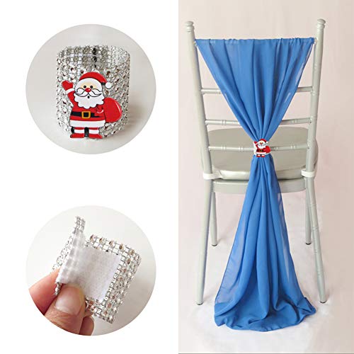 10 servilleteros brillantes de diamantes de imitación,soportes de hebillas de servilleta para Navidad,fiestas,cenas,bodas,decoraciones de mesa (plata),servilleteros de Santa Bling (10 estilos)