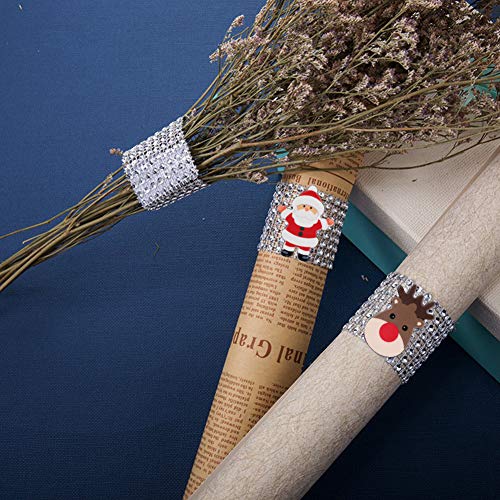 10 servilleteros brillantes de diamantes de imitación,soportes de hebillas de servilleta para Navidad,fiestas,cenas,bodas,decoraciones de mesa (plata),servilleteros de Santa Bling (10 estilos)