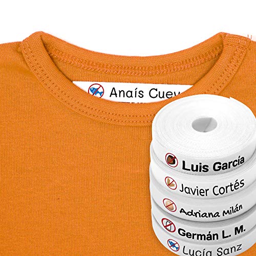 100 Etiquetas con Iconos de Alergias e Intolerancias alimentarias. Etiquetas para marcar la ropa con plancha. Modelo Alergias
