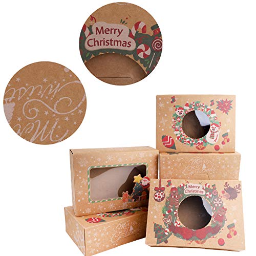 12 cajas de regalo navidad, cajas papel caramelo juego decorativa cajas de dulces,pasteles,galletas,dulces,Cupcakes,Candy y hecho a mano bebé de cajas de regalo para Navidad,cumpleaños,vacaciones