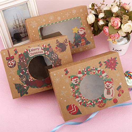 12 cajas de regalo navidad, cajas papel caramelo juego decorativa cajas de dulces,pasteles,galletas,dulces,Cupcakes,Candy y hecho a mano bebé de cajas de regalo para Navidad,cumpleaños,vacaciones