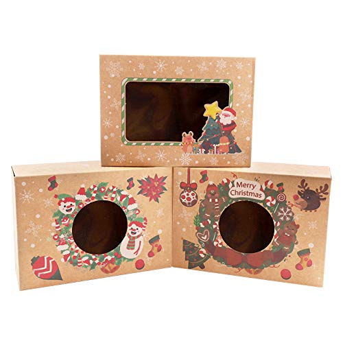 12 cajas de regalo navidad, cajas papel caramelo juego decorativa cajas de dulces,pasteles,galletas,dulces,Cupcakes,Candy y hecho a mano bebé de cajas de regalo para Navidad,cumpleaños,vacaciones