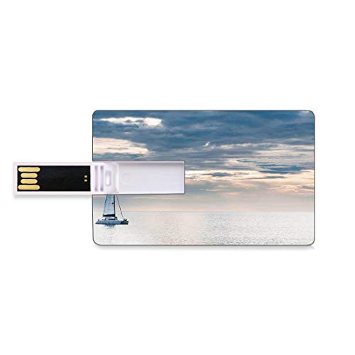 128G Unidades flash USB flash Decoración náutica para veleros Forma de tarjeta de crédito bancaria Clave comercial U Disco de almacenamiento Memory Stick Yate de vela en el tiempo de la mañana en el m