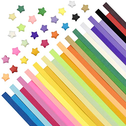1350 Hojas Papel Origami Star, 9"x 0.4" Doble Cara Tiras de Estrella Plegables, Tiras de Papel Lucky Star Rainbow Origami para niños, manualidades de bricolaje para adultos