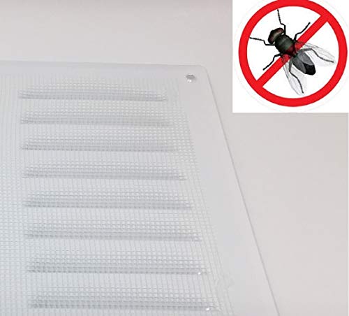140x190mm Rejilla de ventilación, Sobreponer blanco rectangular fija, metal , mr1419