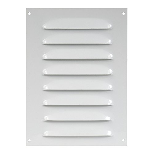 140x190mm Rejilla de ventilación, Sobreponer blanco rectangular fija, metal , mr1419