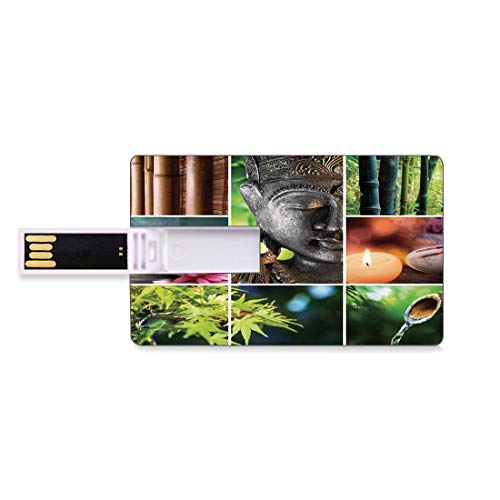 16 GB Unidades flash USB flash Decoración de spa Forma de tarjeta de crédito bancaria Clave comercial U Disco de almacenamiento Memory Stick Cultura oriental Tema mosaico Velas aromáticas Sonidos de a