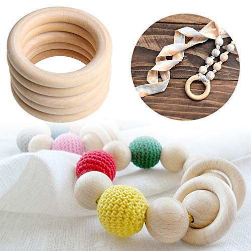 16 Piezas Aros de Madera Natural 7cm Aros de Madera Manualidades y Arte en el Hogar Hacer Joyas Bricolaje