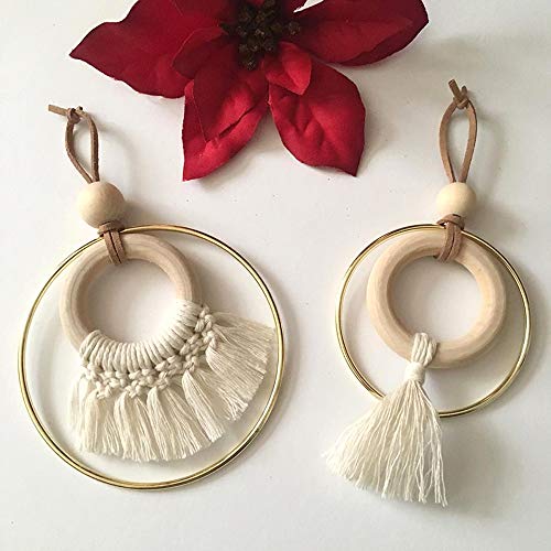 16 Piezas Aros de Madera Natural 7cm Aros de Madera Manualidades y Arte en el Hogar Hacer Joyas Bricolaje