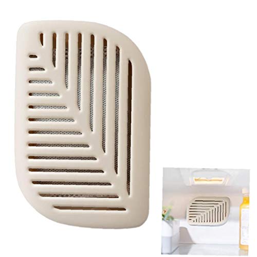 1pc Carbón Activado De Purificación De Aire Bolsas De La Forma De Hoja Nevera Carbón Activado Desodorante Sin Perfume Caja Absorbente De Olores con Ventosa (Beige)