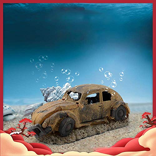 1yess Restos Creativa del Ornamento de la Resina de Coches Fish Tank Paisajismo Acuario Decoración decoración de poliresina Cave (Color: Pintado, Tamaño: 16x7x7cm)