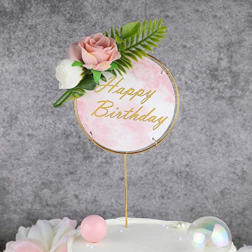 2 Piezas Fiesta cumpleaños Decoración Cake Toppers Decoración Tarta Toppers Pastel Cumpleaños Decoración Cumpleaños Topper, para Fiesta de Aniversario Fiesta San Valentín Cumpleaños