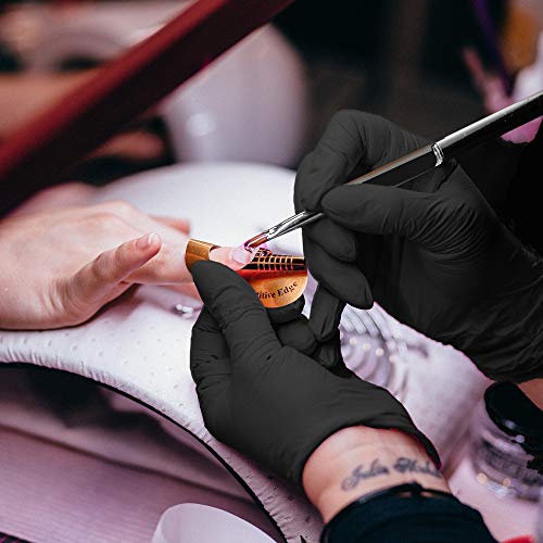 200 Piezas - Guantes Desechables - GUARD 5 - Guantes de nitrilo Negro - Guantes de Cocina Desechables Tatuaje Artista mecánico o médico (Large)