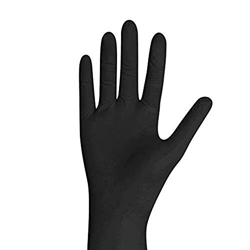 200 Piezas - Guantes Desechables - GUARD 5 - Guantes de nitrilo Negro - Guantes de Cocina Desechables Tatuaje Artista mecánico o médico (Large)