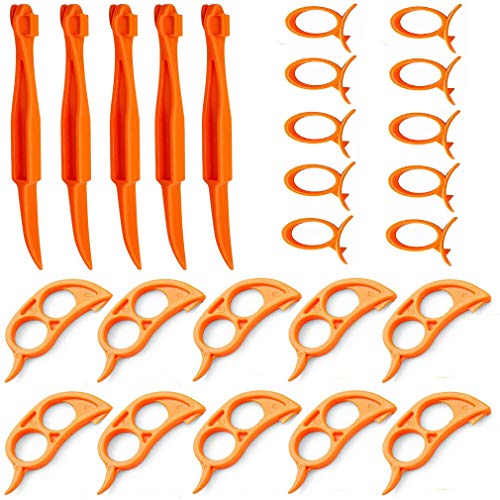 25 unids naranja cítricos peladores de plástico fácil cortador pelador fruta limón piel removedor rebanador