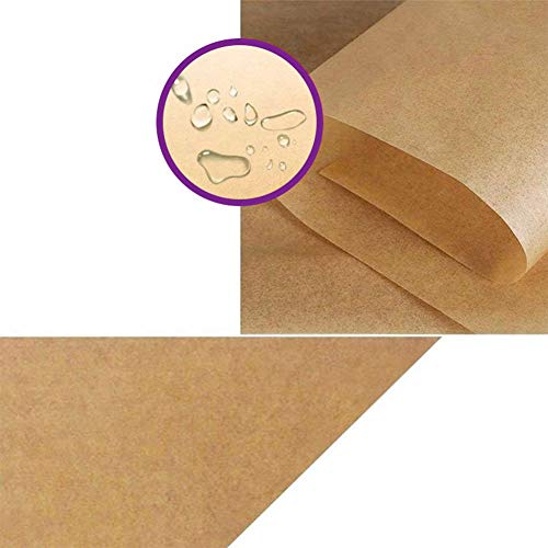 30 x 40 unidades cuadradas de 100 hojas de papel de pergamino precortadas de silicona recubiertas y sin blanquear – no se rizan ni queman – no tóxico y viene en un práctico embalaje