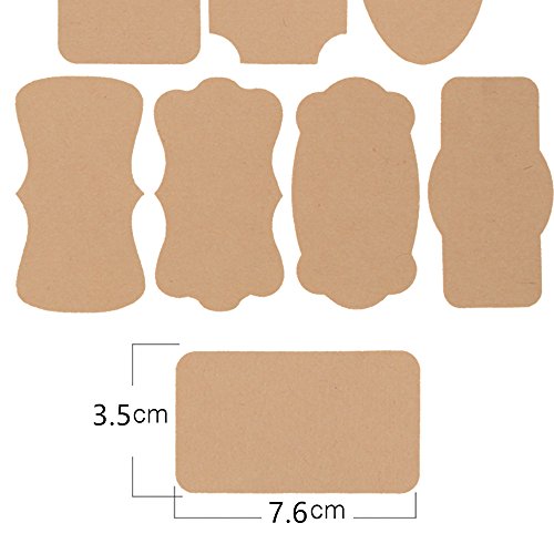 315pcs Pegatina Etiqueta Adhesiva Papel Kraft Marrón Marcador para Tarros Cocina Cajas Regalos Navidad Boda Fiesta 7 formas 21pcsx25hojas (Mixto)