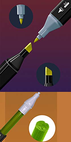 40 Colores Marker Pen Set Dibujo Rotulador Animación Boceto Marcadores Set con Estuche de Transporte para Dibujar Colorear Resaltar y Subrayar (40 Pcs)
