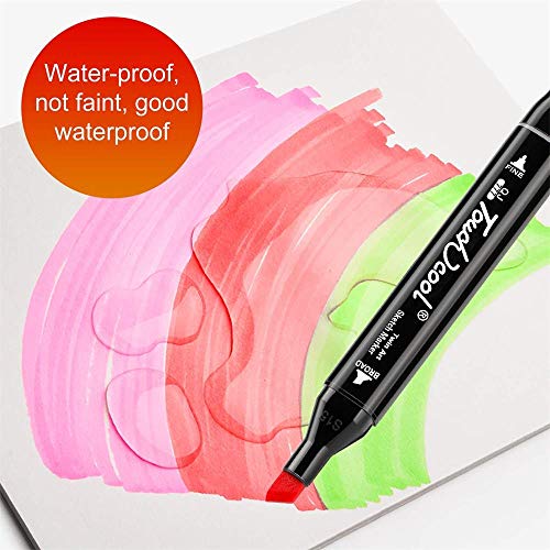 40 Colores Marker Pen Set Dibujo Rotulador Animación Boceto Marcadores Set con Estuche de Transporte para Dibujar Colorear Resaltar y Subrayar (40 Pcs)
