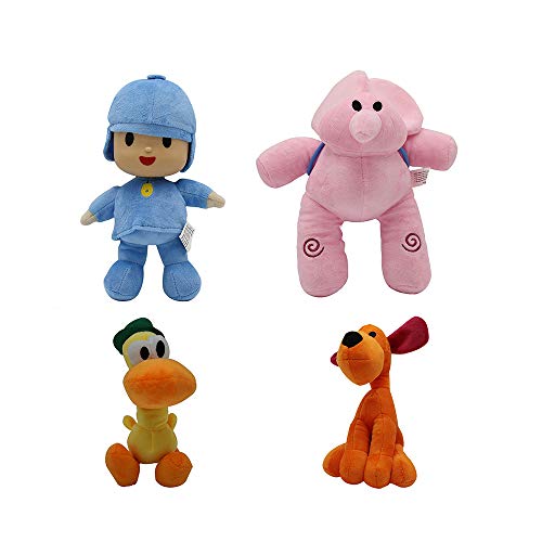 4Pcs / 4Pcs Pocoyo y Sus Amigos Muñeca de Peluche Pocoyo Pato Loula Elly Sleepy Bird Girl Animales de Peluche Colección de Personajes de Dibujos Animados Juguete