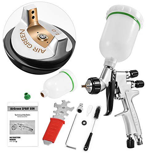 4YANG Pistola de Pintura Spray de Aire de Alta atomización Pistola pulverizadora de alimentación por Gravedad HVLP con boquillas de 1.0 mm Smart Touch Up para Pintar automóviles, Muebles, etc.